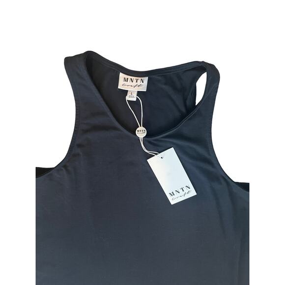 NWT Black Athleticwear Gym Set Women's size Large Tank Top and Shorts - Picture 3 of 11